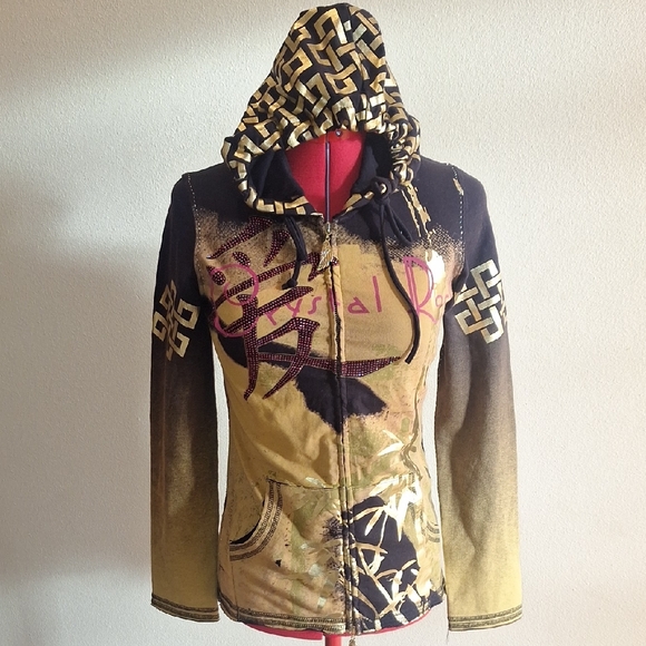 Crystal Rock Jackets & Blazers - Crystal Rock Women's Multicolor Hooded Jacket Size XS